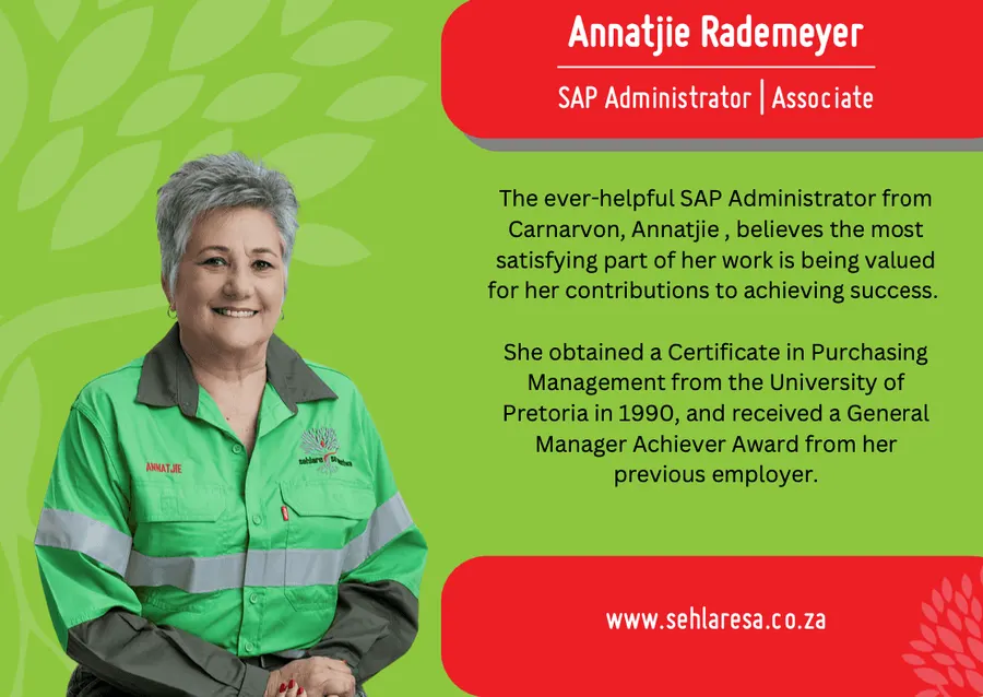 Annatjie Rademeyer, SAP Administrator and Associate at SSM