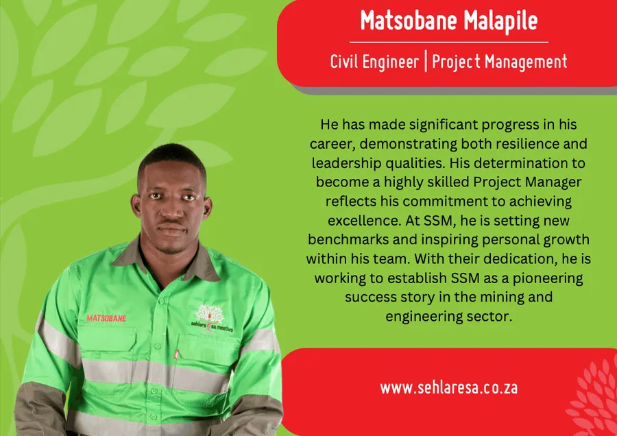 Matsobane Malapile, Civil Engineer and Project Management at SSM